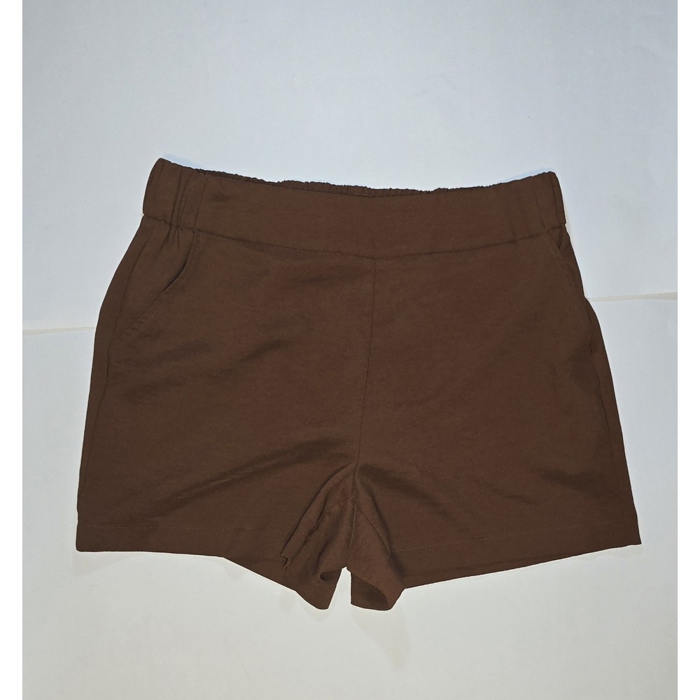 Nine West Shorts Brown Lightweight Pockets Stretch Beach Resort Womens Sz M